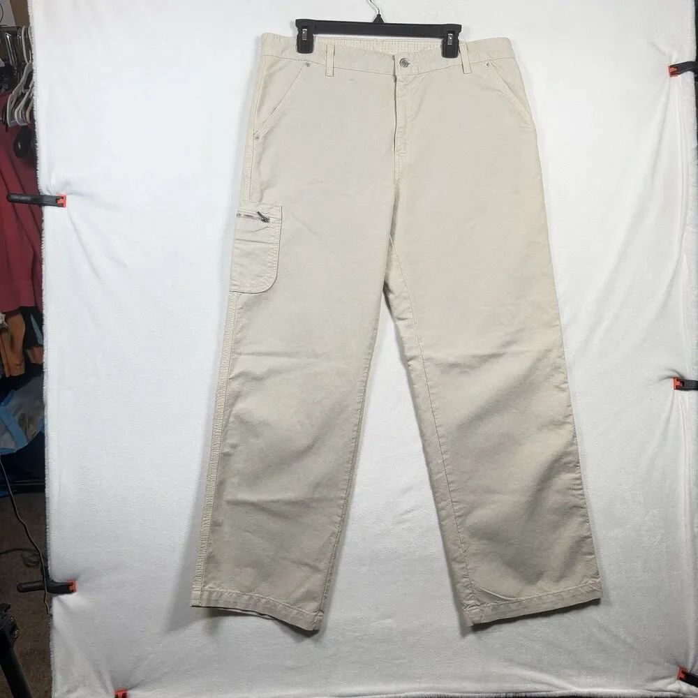 Levi's Cargo Pants Women's 16 M Beige Wide Leg Canvas Cotton Utility Y2K 4607